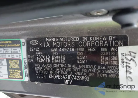 2013 Kia Sportage Lx from USA, damaged, VIN KNDPB3A21D7428893